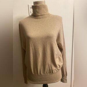 Madewell Turtleneck Sweater Camel Wool Cotton Blend XL